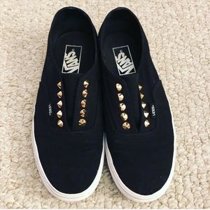 Vans size 8 limited edition black slip ons studs
